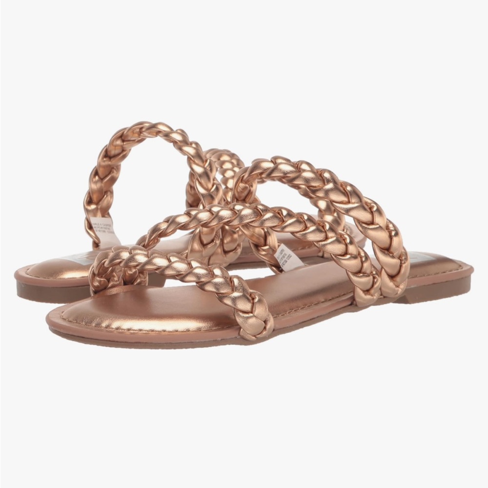Girls’ Rose Gold DV by Dolce Vita Braided Strap Sandals – size 5